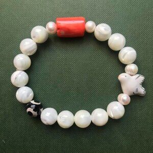 One of a kind handmade stretch bracelet . High quality